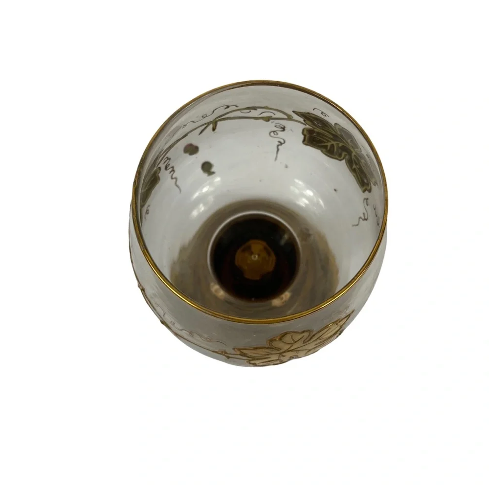 Vintage Germany Burg Weibertreu Gold Goblet Etched Encrusted